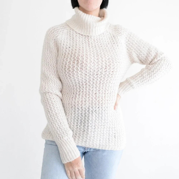 Riani Cream TurtleNeck 51% Merino Extra Fine Wool 49% Cotton Knit Sweater 8 - Picture 2 of 11